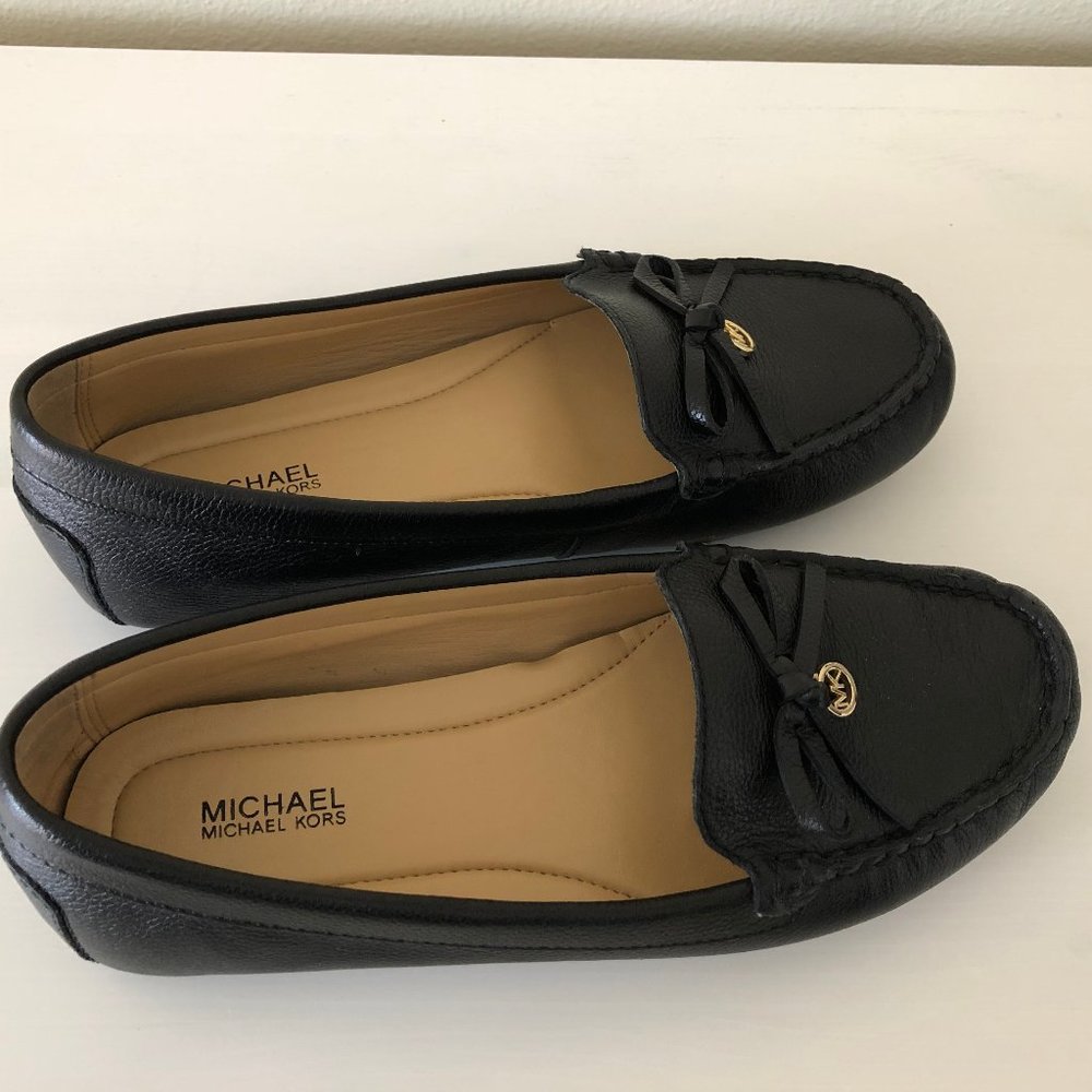 Michael Kors Black Leather Ballet Flats Loafers